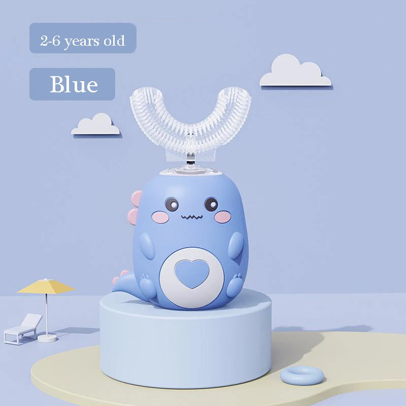 Children Electric Toothbrush Kids U-shaped 360 Degrees Silica Gel USB Charging Ultrasonic Toothbrush Kids Smart Toothbrush