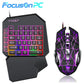 FocusOnPC TF900 2-in-1 Mobile Gaming Converter Combo, One Hand Keyboard & Mouse Kit for PUBG Mobile & Other Smartphone Mobile Games  RGB Wired Gaming Keyboard Mouse Combo