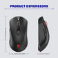 T-WOLF Tri Mode Gaming Mouse Wireless RGB Backlit 12800 DPI 2.4G Bluetooth Type-C Rechargeable Red Ergonomic 1000Hz