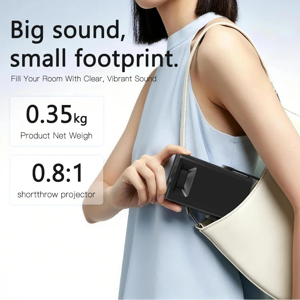 LYNCast Short Throw Projector with Android 14.0 & WiFi 6, 4K Support, Wireless Screen Mirroring X1, Perfect for TV Series, Movies, Gaming, Anime, Sports, K-Dramas, Concerts